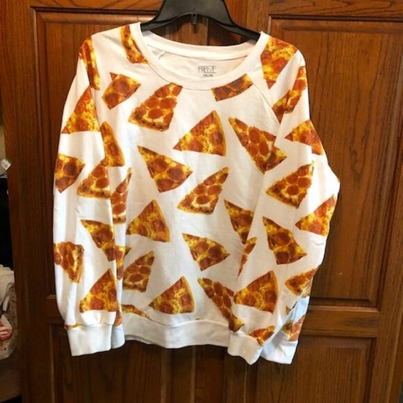 Freeze Sweaters - Freeze Brand Slice of Pizza Graphic Women's Long Sleeved Sweatshirt Size XXL